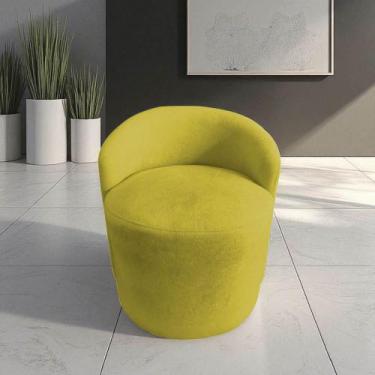 Imagem de Poltrona Decorativa Yara Orgânica Veludo Amarelo - Mansão Decor