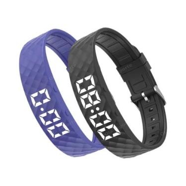 Imagem de Pulseira Inteligente Digital LED À Prova d'Água Com Monitor De Tempera