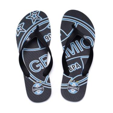 Imagem de Chinelo Infantil Molekinho Grêmio PVC Preto/Azul, Preto, Azul, 28