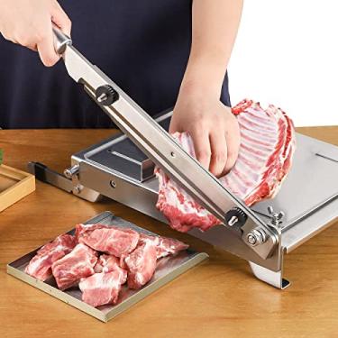 Imagem de CGOLDENWALL 34,3 cm Cortador manual de carne Cortador de Osso de Aço Inoxidável Rígido de Carne Cortador de Carne, Cortador de Mutton Doméstico, Cortador de Comida de Vegetais para Espinha de Frango Inteiro