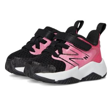 Imagem de New Balance Tênis de corrida unissex infantil Rave Run V2 de renda elástica com alça superior, Sinal rosa/preto, 8 Toddler