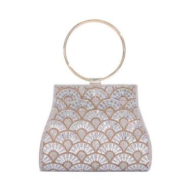 Imagem de Bolsa De Mão Feminina Com Strass E Diamantes Para Noite, Clutch Para F