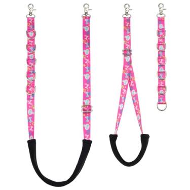 Imagem de Alças de barriga para cães – alças ajustáveis com estampa fofa de pata e osso para animais de estimação, acessórios de mesa para cães pequenos, médios e grandes (rosa)