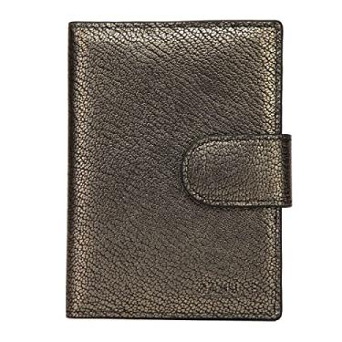 Imagem de Banuce Capa de couro para passaporte Top Grains para homens e mulheres unissex porta-cartões de viagem, Carteira de viagem, Dourado, One Size