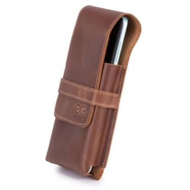 Imagem de Capa Porta Celular Bainha Couro Legítimo com passador de cinto(marrom)