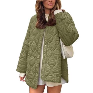 Imagem de Jaqueta feminina Flygo, grande, acolchoada, leve, verde