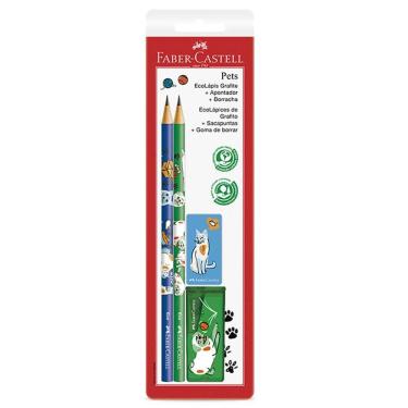 Imagem de Lápis preto Coleção Pets verde e azul c/4 unid Faber-Castell