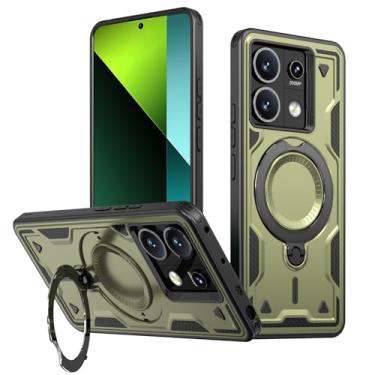 Imagem de SORAKA Capa para Xiaomi Redmi Note 13 Pro 5G com suporte,compatível com MagSafe,Capa Redmi Note 13 Pro 5G com chapa de ferro Capa resistente que absorve choques Proteção contra quedas de nível militar