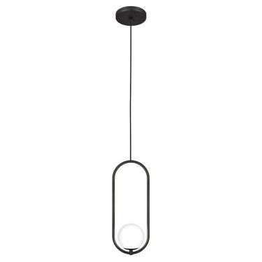 Imagem de Luminária Pendente Teto Lustre Arco Globo Vidro Quarto Preto