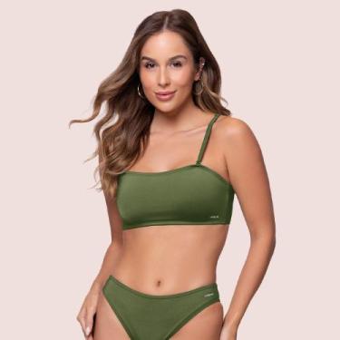 Imagem de Sutiã Selene sem alça TQC Biquíni Com Bojo Removível Avulso, Verde, P