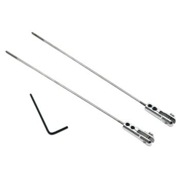 Imagem de 2PCS RC Boat Aluminum Alloy Servo Arm Linkage Steering Gear Tie Rod Steering Clip Pushrod Clip with Pushrod for RC Airplane Boat Ship DIY Model Toy Parts (Silver Clip M2x150mm Pushrod)