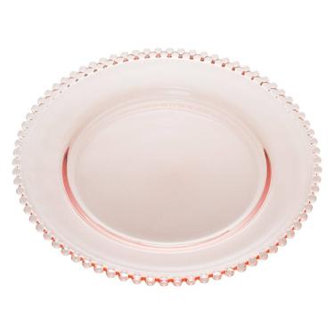 Imagem de Jogo De 2 Sousplat De Cristal 32cm Rosa Pearl Wolff