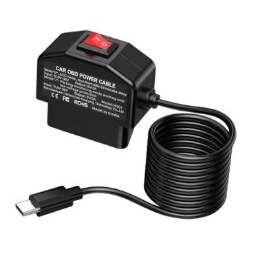 Imagem de JicSuXi Cabo de alimentação OBD Adaptador de alimentação Fácil de instalar Proteção contra baixa tensão com botão de interruptor Adaptador USB fêmea Peças, Detecção de Tensão