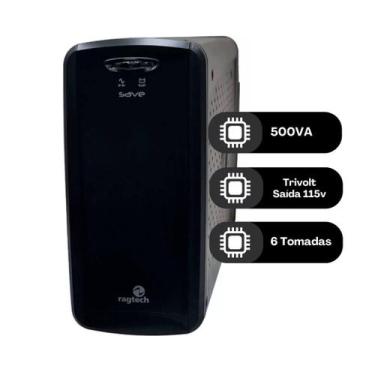 Imagem de Nobreak ragtech 500va save home trivolt s.115v 60hz preto