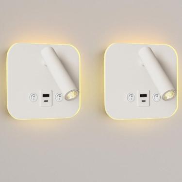 Imagem de 2 Arandela De Parede Leitura Flexível Led Usb E Usb-C Bet83