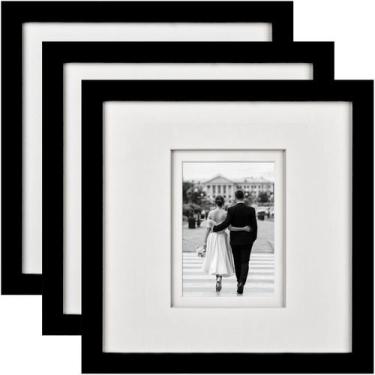 Imagem de Porta-retratos Yaetm 12x12cm quadrado com tapete para foto de 5x7cm em