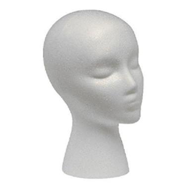 Imagem de Cabeça de manequim de espuma LIAMTU feminina branca para exibição de p