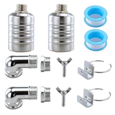 Imagem de Costyleen 2 peças de válvulas flutuantes de água – Controle automático de nível de aço inoxidável com conexões de 1/5.1 cm e 3/10.2 cm para tanques de peixes, piscinas, bebedouros de água para gado