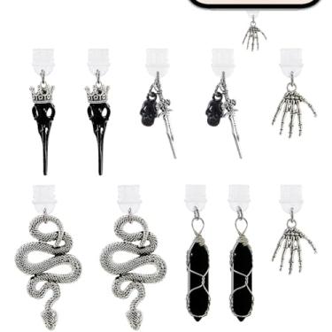 Imagem de DICOSMETIC 10 peças, 5 estilos, berloques de plugue de poeira a granel caveira mão cobra tipo-C porta de carregamento charmosa para celular charmoso plugue de plástico plugues de poeira com pingentes
