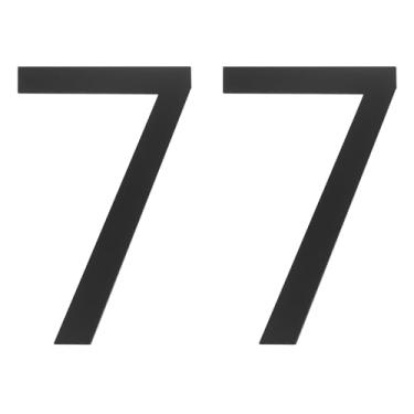 Imagem de PATIKIL Números de casa, 2 peças de 5 cm autoadesivo acrílico moderno número de casa para endereço externo caixa de correio porta fazenda casa escritório apartamentos quarto de hotel, preto (7)