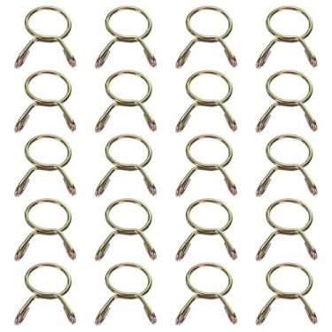 Imagem de HARFINGTON Clipes de mangueira de linha de combustível 20 peças 13 mm ID 15 mm OD 65 Mn Tubo de mangueira de linha de combustível Clipes de mola Grampos sortidos para mangueira de ar tubo de água