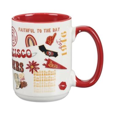 Imagem de The Memory Company | Caneca licenciada NFL com cabo de madeira de 425 g, San Francisco 49ers