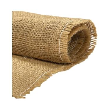 Imagem de FabricLA Tecido de serapilheira - Tecido de juta de 101,6 cm de largura para artes e artesanato, decoração de casa e jardinagem - Material rústico Hessian Croaker Gunny - Ideal para plantadores ao ar