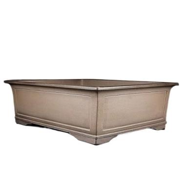 Imagem de URGDWEKJY Vasos de flores para plantas, bonsai de argila roxa, 48 cm, feito à mão, retangular, grande, roxo, verde, plantas, vasos