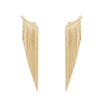 Imagem de Brinco Franja Folheado Ouro 18k - Papillon Semi Jóias