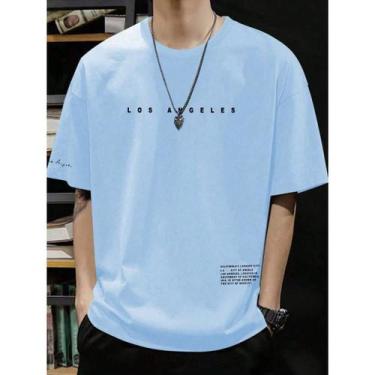 Imagem de Camiseta Oversized Masculina Estampada Los Angeles Minimalista 503 Str