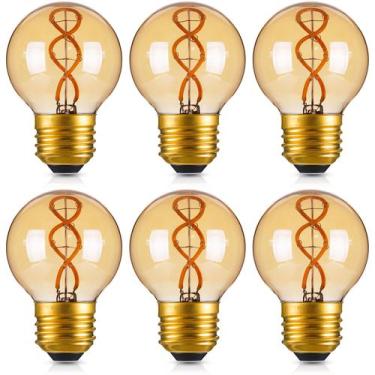 Imagem de Lâmpada LED Genixgreen Dimmable E26 Amber 3W 2200K 180LM, pacote com 6