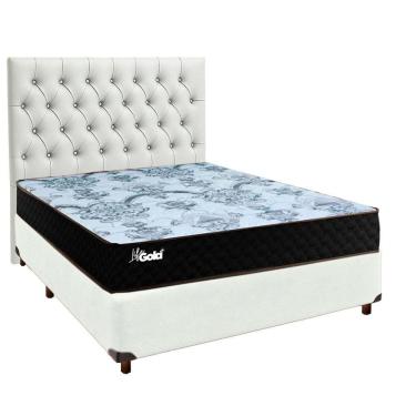 Imagem de Cama + Box Branco E Colchão Molas Ensacadas Casal - Life Gold Paropas + Cabeceira