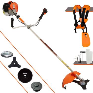 Imagem de Roçadeira Lateral Completa Vulcan VR620H Motor 2T 62cc 12.500rpm 3HP de Potência Com Carretel Nylon e Faca 3 Pontas + Faca 80 Dentes + Escova de Aço