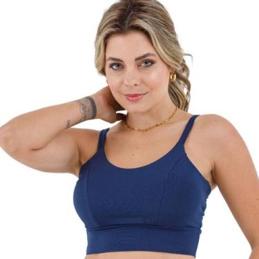 Imagem de Top Esportivo Feminino Suplex Frente Dupla e Alça Reforçada Slim S/boj