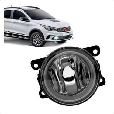 Imagem de Farol de Milha Fiat Argo 17 a 23 Policarbonato Aro Prata Lado Esquerdo