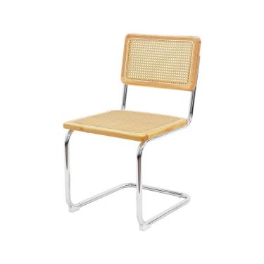 Imagem de Cadeiras De Jantar Cozinha Cesca Sem Braço Madeira Base Inox