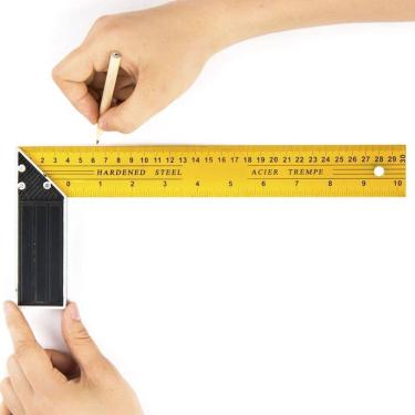 Imagem de Esquadro De Aço 12 Cabo Metálico Profissional