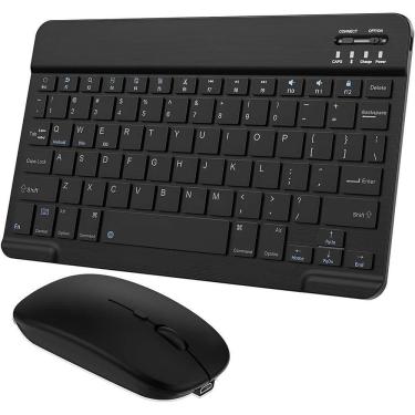 Imagem de Kit Teclado E Mouse Wireless Slim A6732 Preto Recarregável