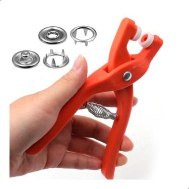 Imagem de Kit Alicate Pregar Botões de Pressão Com 10 Botões De Metal Aplicador 