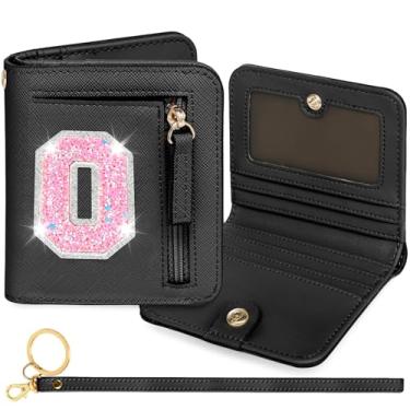 Imagem de YQE Carteira com inicial RFID para meninas pequenas, presentes na moda, aniversário, Natal, meia ideia de presente para adolescentes, filha, neta, sobrinha, 6, 7, 8, 9, 10, 11, 12, 13 anos, Preto, O