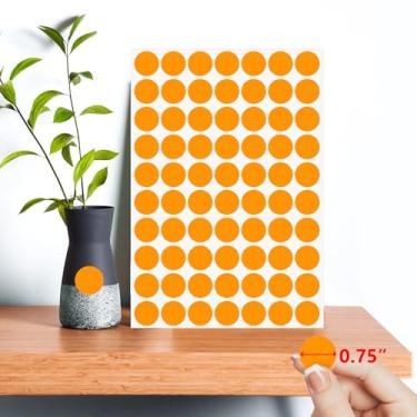 Imagem de Etiquetas adesivas de círculo de codificação de 9,5 cm, etiqueta de pontos laranja, pacote com 1050 etiquetas redondas de código de cores para marcação de escritório em casa, organização