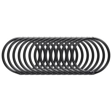 Imagem de 14 anéis de cortina de chuveiro, ganchos de cortina de chuveiro redondos de 3,8 cm para identificação de ferro deslizam suavemente para varões de cortina de chuveiro de banheiro, preto