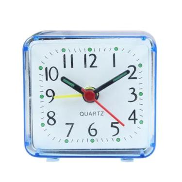 Imagem de Despertadores compactos azuis – Design elegante de 6 x 3 x 5,8 cm com ponteiros de plástico, armação ABS e lente de alta transparência