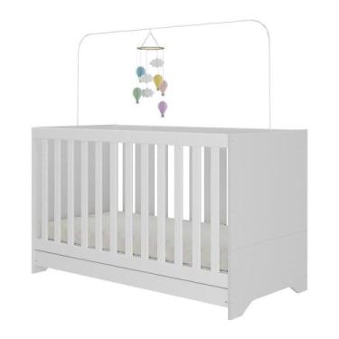 Imagem de Berço 3 Em 1 Vira Cama Com Colchão Elza Multimóveis Branco - MULTIMOVE