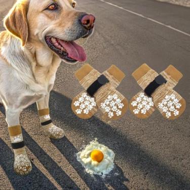 Imagem de Meias antiderrapantes para cães para evitar lamber patas, sapatos de cachorro para pavimento quente, botas para animais de estimação para cães idosos pequenos, médios e grandes, botas de controle de