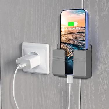 Imagem de Suporte de parede e chuveiro para celular – Suporte de telefone à prova d'água com suporte autoadesivo forte, suporte de parede mãos livres para banheiro, cozinha e academia (cinza, 3 peças)