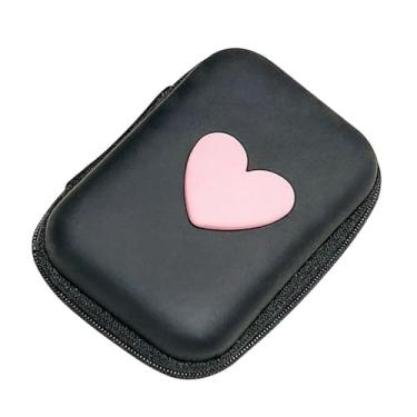 Imagem de Caixa organizadora de cabos de dados à prova d'água portátil com estampa de amor, bolsa de armazenamento para fone de ouvido (Pink Love)