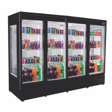 Imagem de Refrigerador Expositor Vertical Frilux 2400 Litros Preto 4 Portas de Vidro 220V RF-008