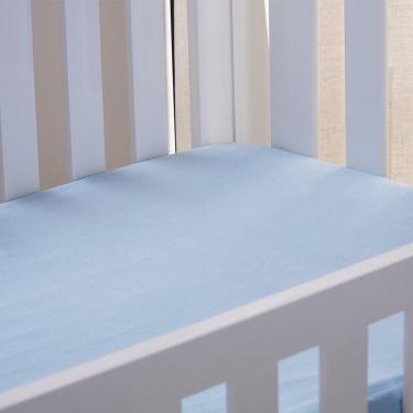 Imagem de Lençol De Berço Com Elástico Malha 100% Algodão 125g-m² 70x130x15cm Azul