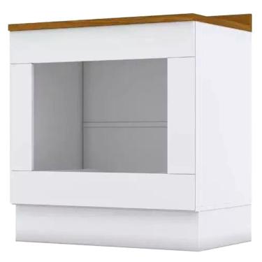 Imagem de Balcao Forno Embutir Com Tampo 80cm Americana Branco Nature Henn Branco Nature